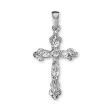 Load image into Gallery viewer, ITI NYC Apostles Cross Pendant with Cubic Zirconia in Sterling Silver