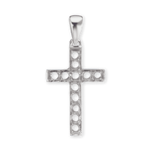Load image into Gallery viewer, 14K Gold Contemporary Classic Cross 11 Stone Pendant Mounting (34 x 17 mm)