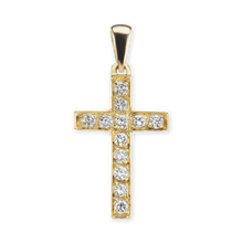 Load image into Gallery viewer, ITI NYC Cross Pendant with Diamonds in 14K Gold