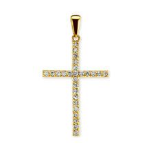 Load image into Gallery viewer, ITI NYC Thin Cross Pendant with Diamonds in 14K Gold
