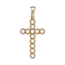 Load image into Gallery viewer, 14K Gold Contemporary Bezel Set Classic Cross 12 Stone Pendant Mounting (37 x 17 mm)