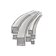 Load image into Gallery viewer, 14K White Square Hard Tubing