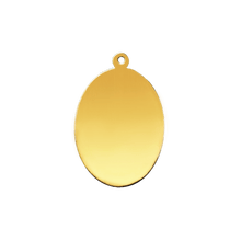 Load image into Gallery viewer, 14K Yellow Gold Oval Disc With Loop (.025" thickness)