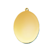 Load image into Gallery viewer, 14K Yellow Gold Oval Disc With Loop (.025" thickness)