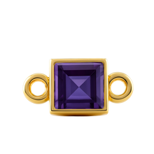 Load image into Gallery viewer, Diamond or Gemstone Square Bezel Bezel/Necklace Charm in 14K Yellow Gold