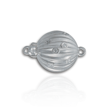 Load image into Gallery viewer, ITI NYC Corrugated Bead Pearl Clasps with Diamonds (12 mm)