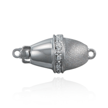 Load image into Gallery viewer, ITI NYC Oval Bead Pearl Clasps with Diamonds (20 mm)