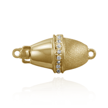 Load image into Gallery viewer, ITI NYC Oval Bead Pearl Clasps with Diamonds (20 mm)