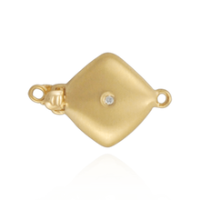 Load image into Gallery viewer, ITI NYC Square Bead Pearl Clasps with Diamonds in Center (12 mm)