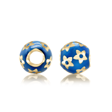 Load image into Gallery viewer, ITI NYC Flowers Enamel Beads in Sterling Silver (9.0 x 8.7 mm)