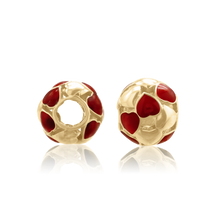 Load image into Gallery viewer, ITI NYC Hearts Enamel Beads in Sterling Silver (9.7 x 8.7 mm)