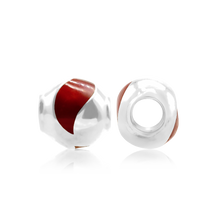 Load image into Gallery viewer, ITI NYC Single Swirl Enamel Beads in Sterling Silver (9.5 x 9.5 mm)