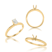 Load image into Gallery viewer, ITI NYC Emerald Shape 4 Prong High TIF Style Solitaire