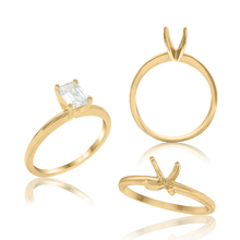 Load image into Gallery viewer, ITI NYC Emerald Shape 4 Prong High TIF Style Solitaire