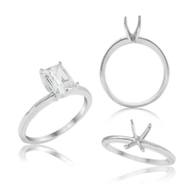 Load image into Gallery viewer, ITI NYC Emerald Shape 4 Prong High TIF Style Solitaire