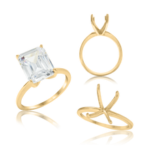 Load image into Gallery viewer, ITI NYC Emerald Shape 4 Prong High TIF Style Solitaire