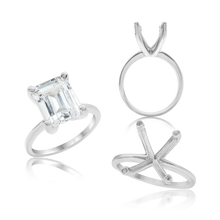 Load image into Gallery viewer, ITI NYC Emerald Shape 4 Prong High TIF Style Solitaire