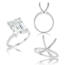 Load image into Gallery viewer, ITI NYC Emerald Shape 4 Prong High TIF Style Solitaire