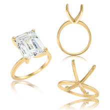 Load image into Gallery viewer, ITI NYC Emerald Shape 4 Prong High TIF Style Solitaire