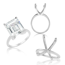 Load image into Gallery viewer, ITI NYC Emerald Shape 4 Prong High TIF Style Solitaire