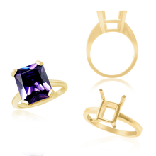 Load image into Gallery viewer, 4 Prong Emerald Basket Solitaire for Colored Stone