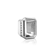 Load image into Gallery viewer, ITI NYC Emerald Bezel with Beaded Detail in Sterling Silver (5.75 x 3.75 mm - 11.50 x 9.60 mm)