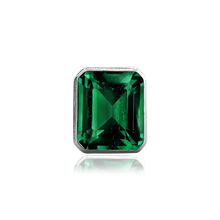 Load image into Gallery viewer, ITI NYC Emerald Bezel with Beaded Detail in Sterling Silver (5.75 x 3.75 mm - 11.50 x 9.60 mm)