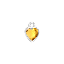 Load image into Gallery viewer, Diamond or Gemstone Heart Bezel Drop Charm in 14K White Gold