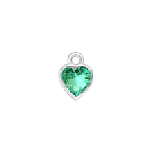 Load image into Gallery viewer, Diamond or Gemstone Heart Bezel Drop Charm in 14K White Gold