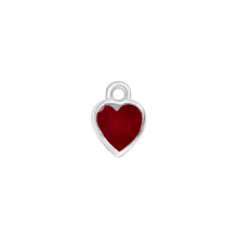 Load image into Gallery viewer, Diamond or Gemstone Heart Bezel Drop Charm in 14K White Gold