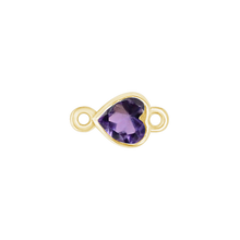 Load image into Gallery viewer, Diamond or Gemstone Heart Bezel Bracelet/Necklace Charm in 14K Yellow Gold