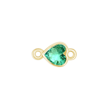 Load image into Gallery viewer, Diamond or Gemstone Heart Bezel Bracelet/Necklace Charm in 14K Yellow Gold