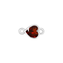 Load image into Gallery viewer, Diamond or Gemstone Heart Bezel Bracelet/Necklace Charm in 14K White Gold