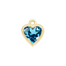 Load image into Gallery viewer, Diamond or Gemstone Heart Bezel Drop Charm in 14K Yellow Gold