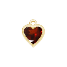 Load image into Gallery viewer, Diamond or Gemstone Heart Bezel Drop Charm in 14K Yellow Gold