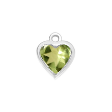 Load image into Gallery viewer, Diamond or Gemstone Heart Bezel Drop Charm in 14K White Gold