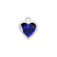 Load image into Gallery viewer, Diamond or Gemstone Heart Bezel Drop Charm in 14K White Gold