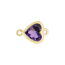 Load image into Gallery viewer, Diamond or Gemstone Heart Bezel Bracelet/Necklace Charm in 14K Yellow Gold