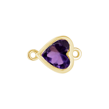 Load image into Gallery viewer, Diamond or Gemstone Heart Bezel Bracelet/Necklace Charm in 14K Yellow Gold