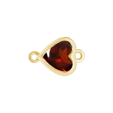 Load image into Gallery viewer, Diamond or Gemstone Heart Bezel Bracelet/Necklace Charm in 14K Yellow Gold