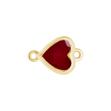 Load image into Gallery viewer, Diamond or Gemstone Heart Bezel Bracelet/Necklace Charm in 14K Yellow Gold