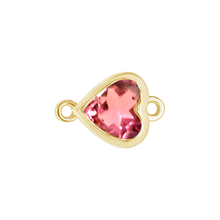 Load image into Gallery viewer, Diamond or Gemstone Heart Bezel Bracelet/Necklace Charm in 14K Yellow Gold