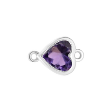 Load image into Gallery viewer, Diamond or Gemstone Heart Bezel Bracelet/Necklace Charm in 14K White Gold