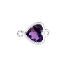 Load image into Gallery viewer, Diamond or Gemstone Heart Bezel Bracelet/Necklace Charm in 14K White Gold