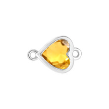 Load image into Gallery viewer, Diamond or Gemstone Heart Bezel Bracelet/Necklace Charm in 14K White Gold