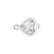 Load image into Gallery viewer, Diamond or Gemstone Heart Bezel Bracelet/Necklace Charm in 14K White Gold