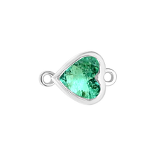 Load image into Gallery viewer, Diamond or Gemstone Heart Bezel Bracelet/Necklace Charm in 14K White Gold