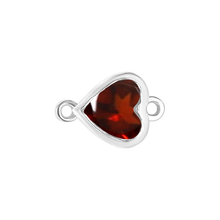 Load image into Gallery viewer, Diamond or Gemstone Heart Bezel Bracelet/Necklace Charm in 14K White Gold