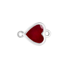 Load image into Gallery viewer, Diamond or Gemstone Heart Bezel Bracelet/Necklace Charm in 14K White Gold