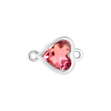 Load image into Gallery viewer, Diamond or Gemstone Heart Bezel Bracelet/Necklace Charm in 14K White Gold